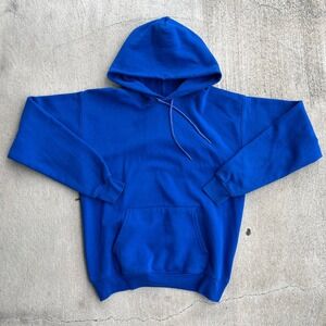 Hanes‎ EcoSmart Royal Blue Hooded Sweatshirt Pullover Long Sleeve Men's S